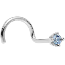 Load image into Gallery viewer, Solid 18K White Gold 1.5mm Genuine Topaz Nose Ring