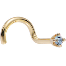Load image into Gallery viewer, Solid 18K Yellow Gold 1.5mm Genuine Topaz Nose Ring