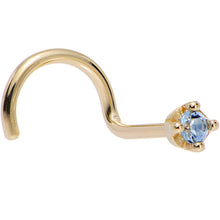 Load image into Gallery viewer, Solid 18K Yellow Gold 1.5mm Genuine Topaz Nose Ring