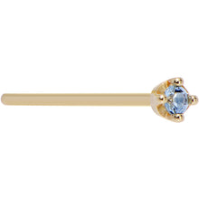 Load image into Gallery viewer, Solid 18K Yellow Gold 1.5mm Genuine Topaz Nose Ring