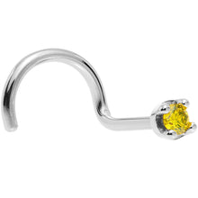 Load image into Gallery viewer, Solid 18K White Gold 1.5mm Genuine Yellow Diamond Nose Ring