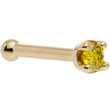 将图片加载到图库查看器,Solid 18K Yellow Gold 1.5mm Genuine Yellow Diamond Nose Ring