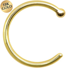 将图片加载到图库查看器,18G 3/8 Solid 18K Yellow Gold Nose Hoop