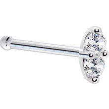 Load image into Gallery viewer, 14k White Gold Clear 1.5mm CZ Marquise Nose Ring