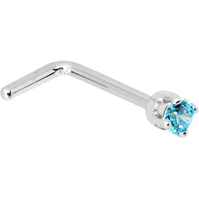 将图片加载到图库查看器,Solid 14K White Gold 2mm Mint Green Cubic Zirconia Nose Ring