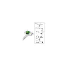 Load image into Gallery viewer, 14k White Gold 1.5mm Genuine Emerald Diamond Marquise Nose Ring