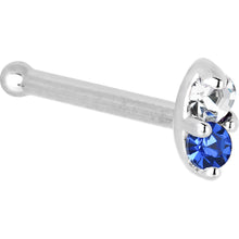 Load image into Gallery viewer, 14k White Gold 1.5mm Genuine Blue Sapphire Diamond Marquise Nose Ring