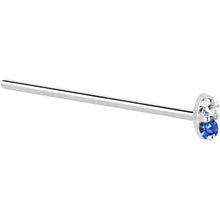 Load image into Gallery viewer, 14k White Gold 1.5mm Genuine Blue Sapphire Diamond Marquise Nose Ring