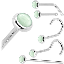 将图片加载到图库查看器,Solid 14K White Gold 2mm Aventurine Quartz Nose Ring