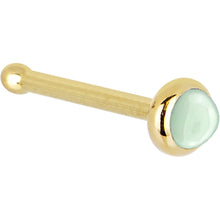 Load image into Gallery viewer, Solid 14K Yellow Gold 2mm Aventurine Quartz Nose Ring