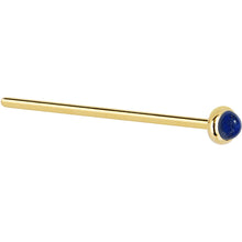 Load image into Gallery viewer, Solid 14K Yellow Gold 2mm Lapis Lazuli Straight Nose Ring