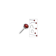 Load image into Gallery viewer, Solid 14K White Gold 2mm Red Garnet Nose Ring