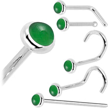 将图片加载到图库查看器,Solid 14K White Gold 2mm Jade Nose Ring