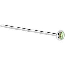 Load image into Gallery viewer, Solid 14K White Gold 2mm Labradorite Nose Ring