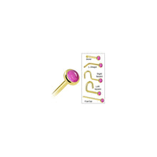 将图片加载到图库查看器,Solid 14K Yellow Gold 2mm Pink Tourmaline Nose Ring
