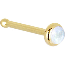 将图片加载到图库查看器,Solid 14K Yellow Gold 2mm Rainbow Moonstone Nose Ring
