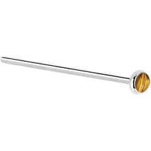 Load image into Gallery viewer, Solid 14K White Gold 2mm Tiger Eye Nose Ring