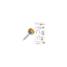 Load image into Gallery viewer, Solid 14K White Gold 2mm Tiger Eye Nose Ring