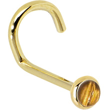 将图片加载到图库查看器,Solid 14K Yellow Gold 2mm Tiger Eye Nose Ring