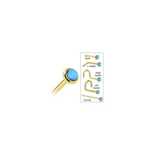 Load image into Gallery viewer, Solid 14K Yellow Gold 2mm Turquoise Nose Ring