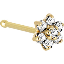 Load image into Gallery viewer, Solid 14K Yellow Gold Clear Cubic Zirconia Flower Nose Ring