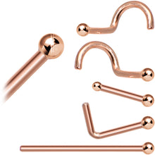 将图片加载到图库查看器,Solid 14K Rose Gold 1.5mm Ball Nose Ring