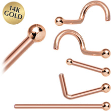 将图片加载到图库查看器,Solid 14K Rose Gold 1.5mm Ball Nose Ring