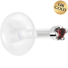 Load image into Gallery viewer, 16G 1/4 14K White Gold January 1.5mm CZ Bioplast Push in Cartilage Earring