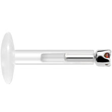 Load image into Gallery viewer, Solid 14K White Gold January 1.5mm CZ Bioplast Push in Labret Monroe