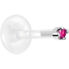 将图片加载到图库查看器,Solid 14K White Gold July 1.5mm CZ Bioplast Push in Labret Monroe