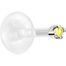 Load image into Gallery viewer, 16G 1/4 14K White Gold November 1.5mm CZ Bioplast Push in Cartilage Earring