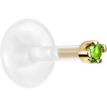 将图片加载到图库查看器,16G 1/4 14K Yellow Gold May 1.5mm CZ Bioplast Push in Cartilage Earring