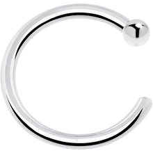 将图片加载到图库查看器,20G 1/4 14k Solid White Gold Nose Hoop