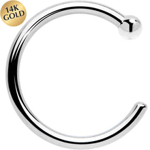 将图片加载到图库查看器,20G 1/4 14k Solid White Gold Nose Hoop