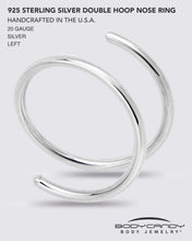 将图片加载到图库查看器,Spiral Nose Rings Double Hoop 20G