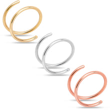 将图片加载到图库查看器,Spiral Nose Rings Double Hoop 20G