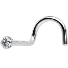 Load image into Gallery viewer, 14k Solid White Gold Genuine 1.5mm Diamond Micro Nose Ring