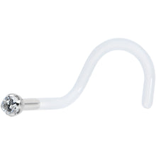 Load image into Gallery viewer, 18G 14K White Gold 1.5mm Genuine Diamond Bioplast Micro Nose Ring