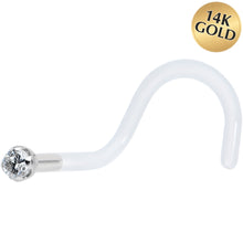 Load image into Gallery viewer, 18G 14K White Gold 1.5mm Genuine Diamond Bioplast Micro Nose Ring