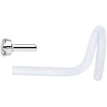 Load image into Gallery viewer, 18G 14K White Gold 1.5mm Genuine Diamond Bioplast Micro Nose Ring