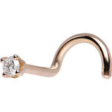 将图片加载到图库查看器,14k Rose Gold 2mm Lab Grown Diamond Nose Ring