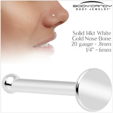 将图片加载到图库查看器,20G Solid 14k Gold Flat Disc Nose Bone