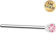 Load image into Gallery viewer, 14k White Gold 2mm Lab Grown Pink Diamond Nose Ring