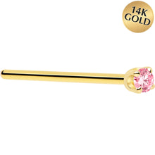 Load image into Gallery viewer, 14k Yellow Gold 2mm Lab Grown Pink Diamond Nose Ring