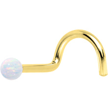Load image into Gallery viewer, 14k Yellow Gold 2.5mm Synthetic Opal Ball Nose Ring
