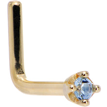 将图片加载到图库查看器,Solid 14K Yellow Gold 1.5mm Genuine Topaz Nose Ring
