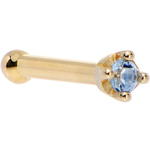 将图片加载到图库查看器,Solid 14K Yellow Gold 1.5mm Genuine Topaz Nose Ring