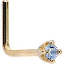将图片加载到图库查看器,Solid 14K Yellow Gold 1.5mm Genuine Topaz Nose Ring