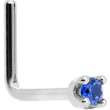 Load image into Gallery viewer, Solid 14K White Gold 1.5mm Genuine Blue Sapphire Nose Stud Ring