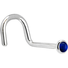 Load image into Gallery viewer, Solid 14K White Gold 2mm Genuine Sapphire Nose Ring